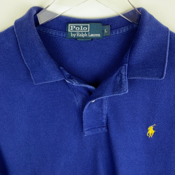 POLO RALPH LAUREN — Men's Blue Logo Polo Shirt L - Picture 2 of 8